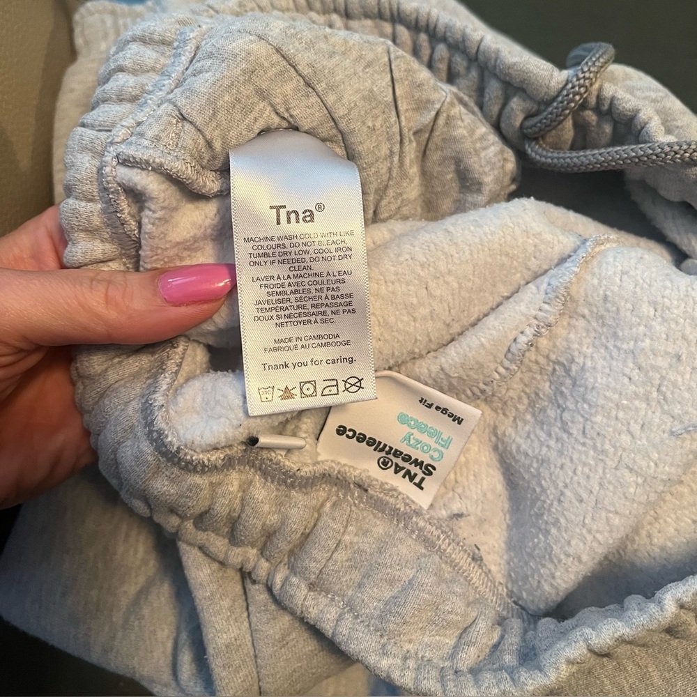 Tna XXS Aritzia Cozy Sweatfleece Mega Fit Jogger in Grey Size 2XS XXS - Picture 11 of 16